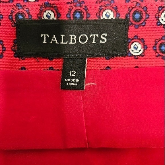 Talbots Midi Mini‎ Pencil Skirt Handkerchief Border Print Office Preppy 12 - Picture 3 of 11